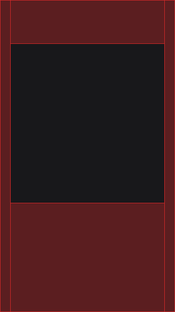 Preview of the Reels safe-zone overlay: a 1080×1920 canvas with the top 269 px, bottom 672 px and 65 px side margins shaded red